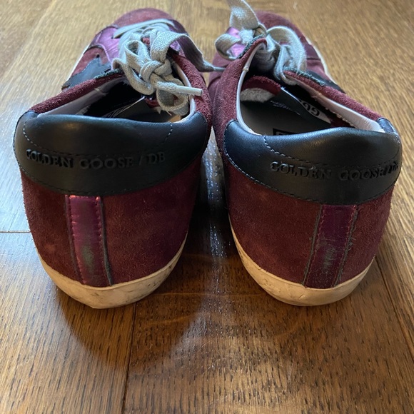 GOLDEN GOOSE Authentic Maroon Super Star Classic Low Top Sneaker. Size 39 (9 US) - Picture 3 of 8